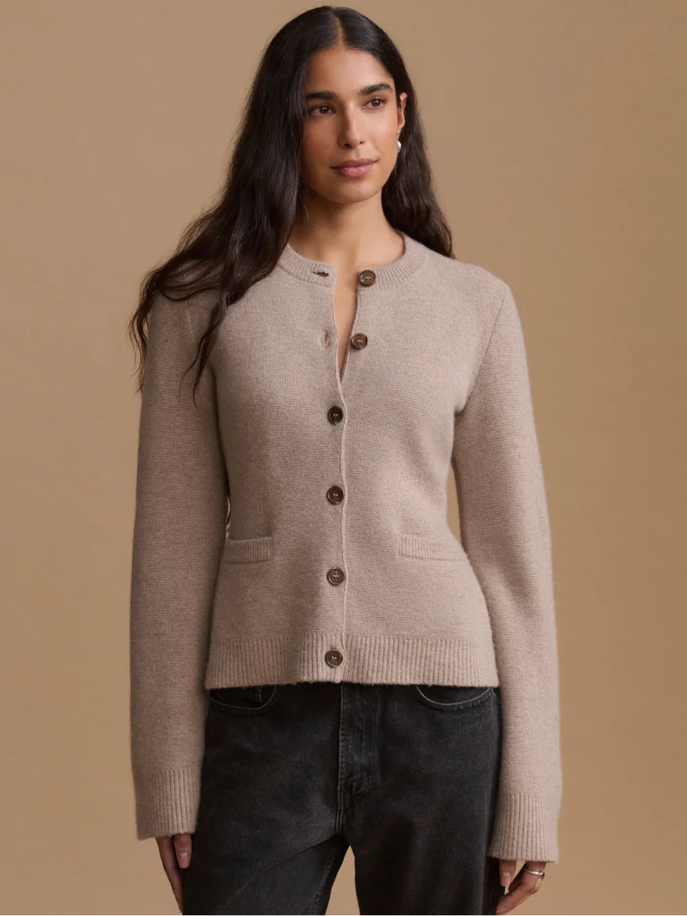 Jenni Kayne Cooper Cardigan Sweater in Taupe